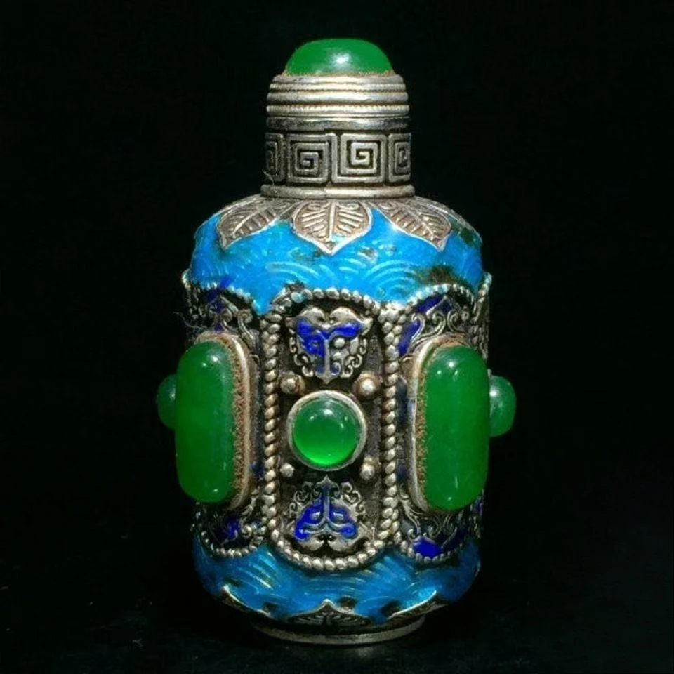 Vintage Collectible Bottles - Botol Snuff Perak Antik Buatan Tangan