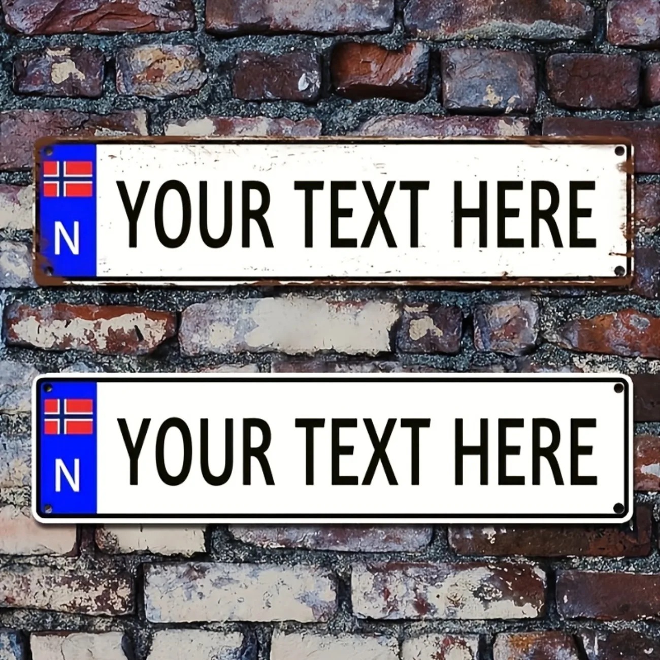 Vintage Collectible Plates - Papan Tanda Logam Vintage Norwegia dengan