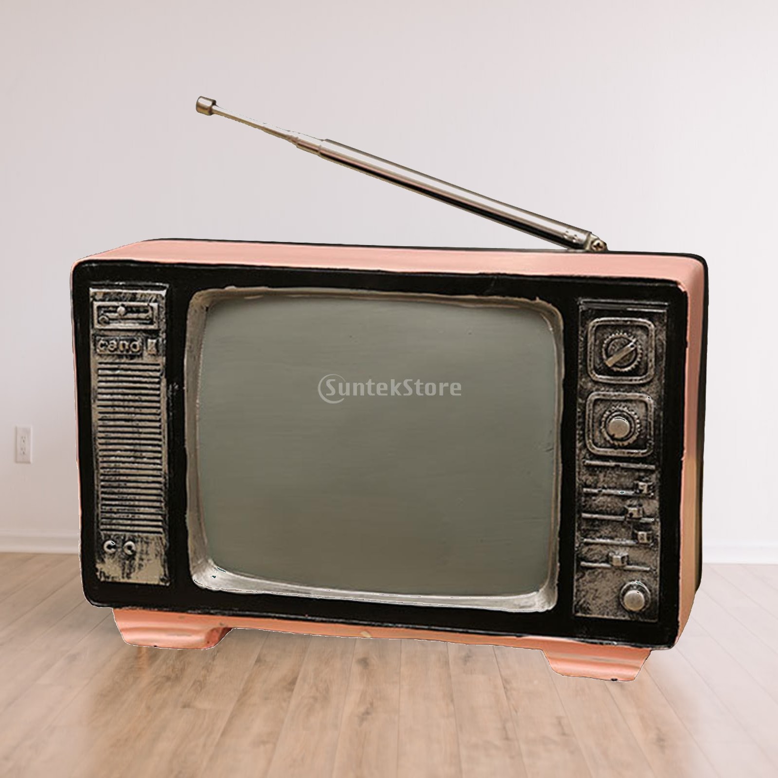 Vintage Collectibles Store - Model TV Retro Realistis, Kerajinan Resin,