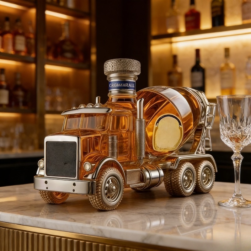 Vintage Collectible Liquor Bottles - Botol Wiski Kaca Desain Truk Vintage,