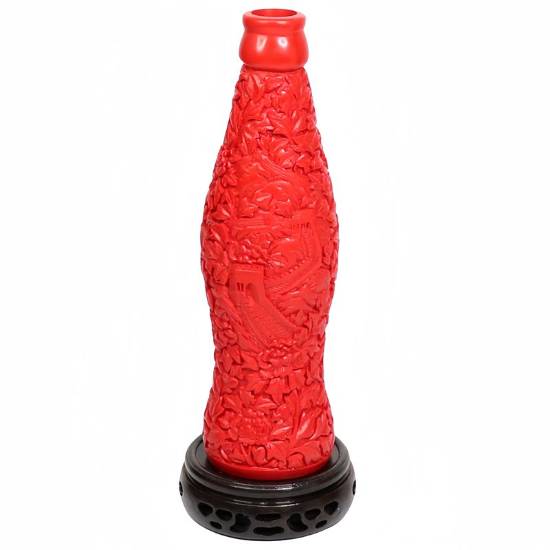 Botol Cat Ukir Motif Tiongkok  - Vintage Collectible Bottles ulasan dan harga