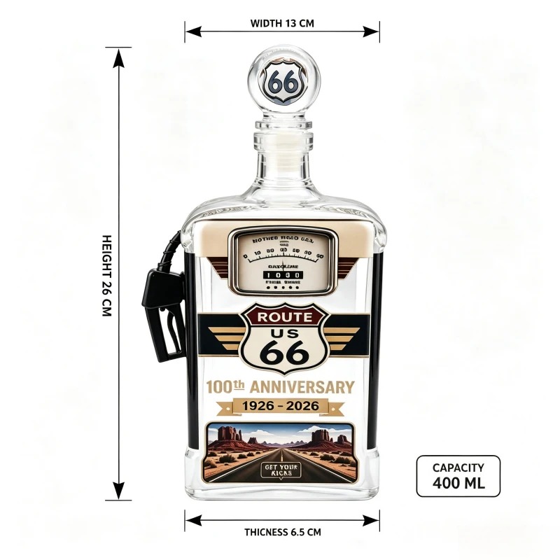 Botol Wiski Kaca US Route 66 G - Vintage Collectible Liquor Bottles ulasan dan harga