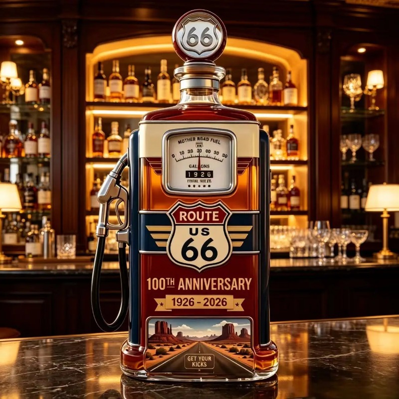 Botol Wiski Kaca US Route 66 G - Vintage Collectible Liquor Bottles ulasan dan harga