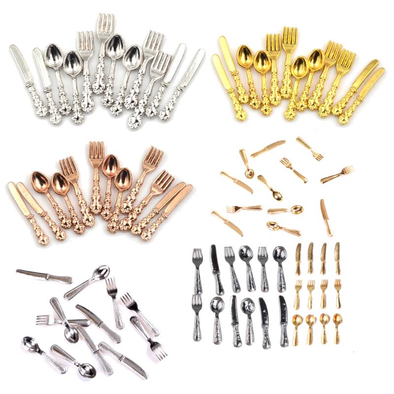 12Pcs 1:12 Mini Vintage Rumah  - Vintage Collectible Spoons ulasan dan harga