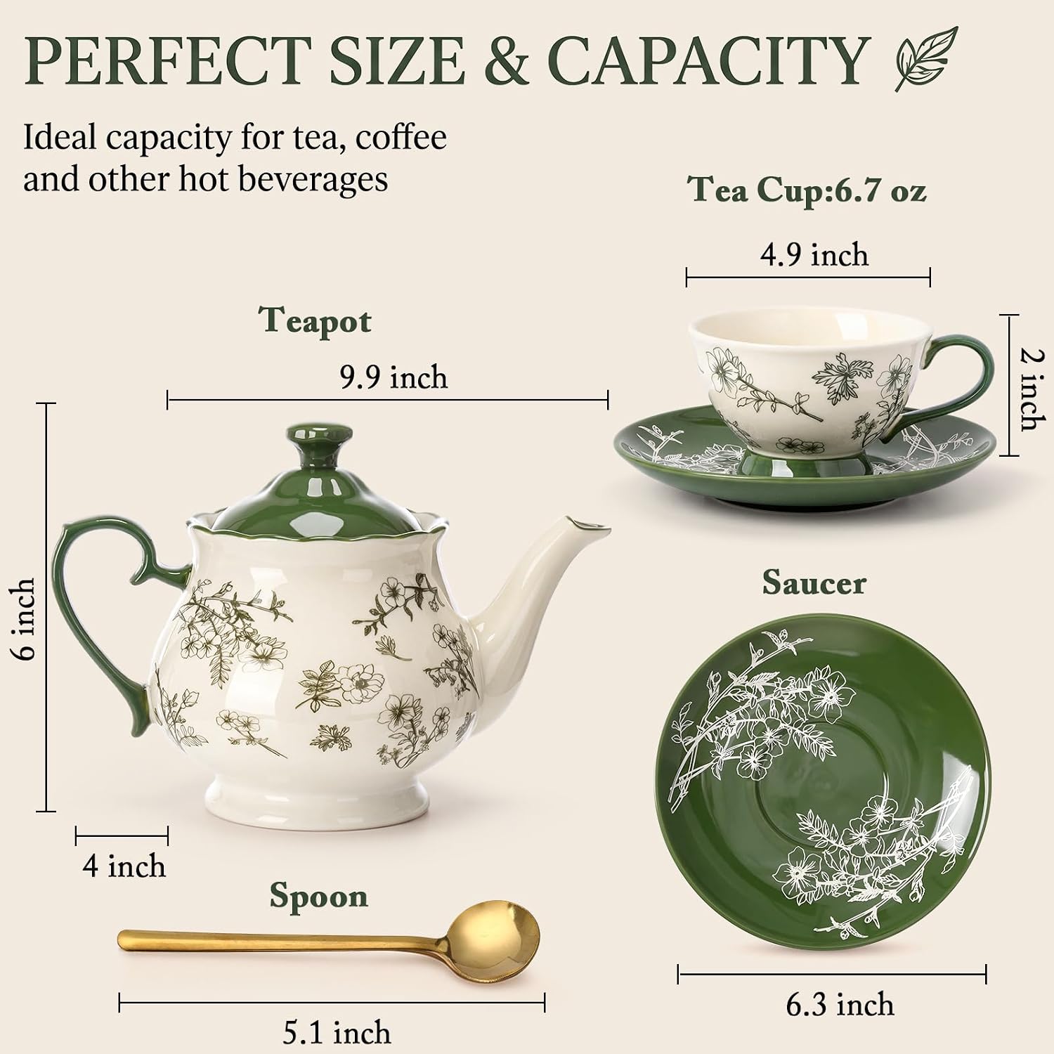Set Teh Porselen Motif Bunga H - Vintage Collectible Spoons ulasan dan harga